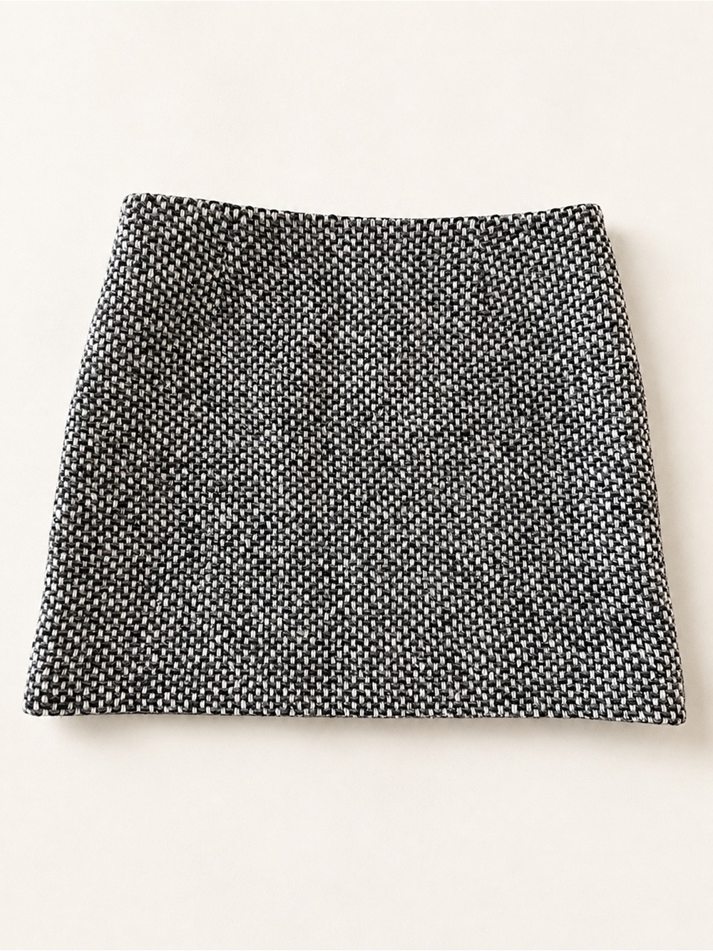 J.Crew Charcoal Gray Ivory Woven Tweed Wool Blend Mini Skirt Size 6